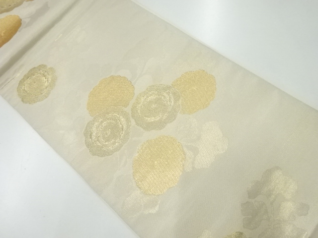 アンティーク　花模様織出し全通袋帯（材料）